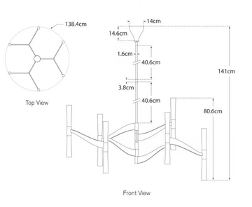 BRENTA GRANDE - Bronze and glass chandelier by Visual Comfort Europe - view 3